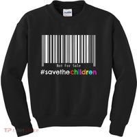 Stop Human Trafficking Bar Code Children Are Not For Sale Kids Sweatshirt thumb 0