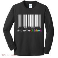 Stop Human Trafficking Bar Code Children Are Not For Sale Kids Long Sleeve Shirt thumb 0