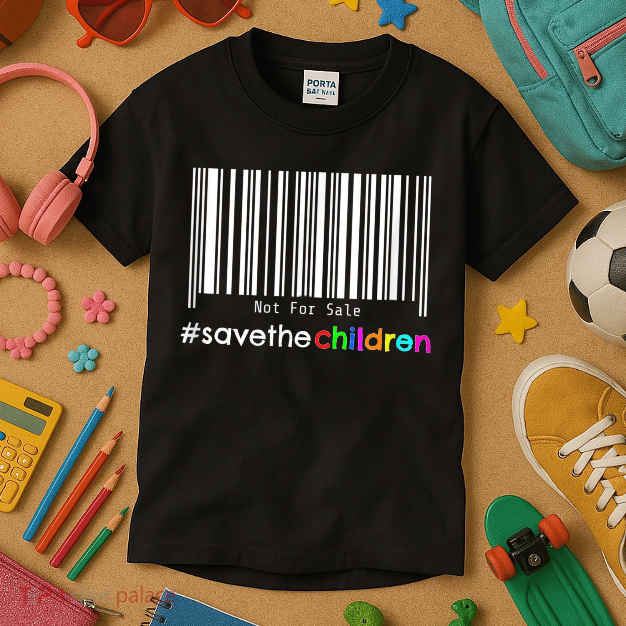 Stop Human Trafficking Bar Code Children Are Not For Sale Kids T-Shirt