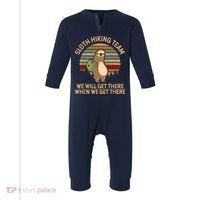 Sloth Hiking Team We Will Get There When We Get There Infant Fleece One Piece thumb 0