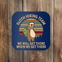 Sloth Hiking Team We Will Get There When We Get There Coaster thumb 0