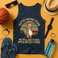 Sloth Hiking Team We Will Get There When We Get There Tank Top thumb 4