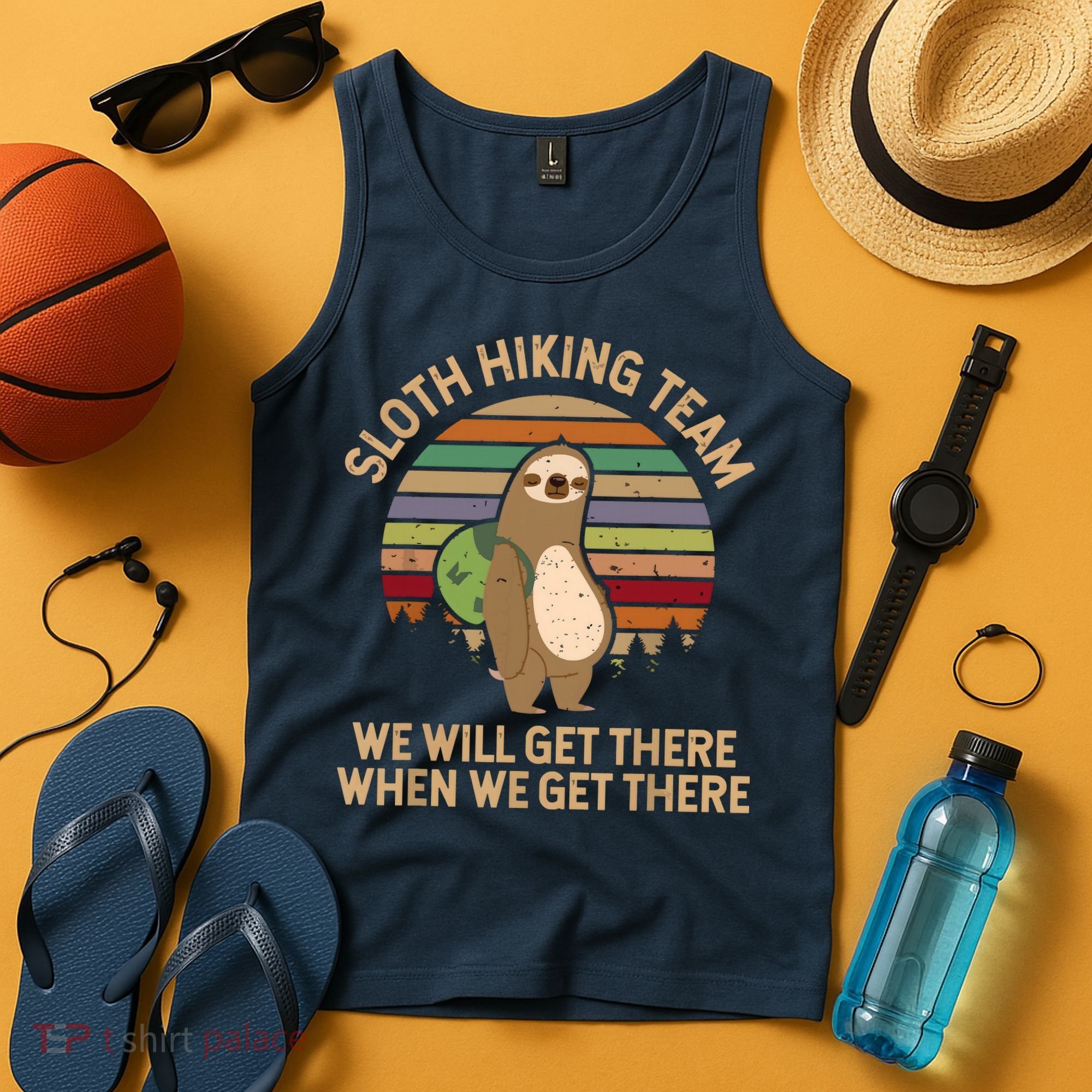 Sloth Hiking Team We Will Get There When We Get There Tank Top