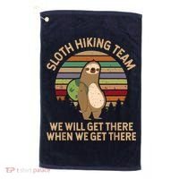 Sloth Hiking Team We Will Get There When We Get There Golf Towel thumb 0