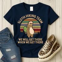 Sloth Hiking Team We Will Get There When We Get There Women's T-Shirt thumb 3