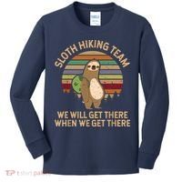 Sloth Hiking Team We Will Get There When We Get There Kids Long Sleeve Shirt thumb 0