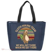 Sloth Hiking Team We Will Get There When We Get There Tote Bag thumb 0