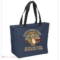 Sloth Hiking Team We Will Get There When We Get There Tote Bag thumb 2