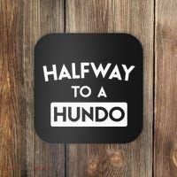 Simple Halfway To A Hundo Gag 50th Birthday Coaster thumb 0