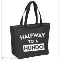 Simple Halfway To A Hundo Gag 50th Birthday Tote Bag thumb 2