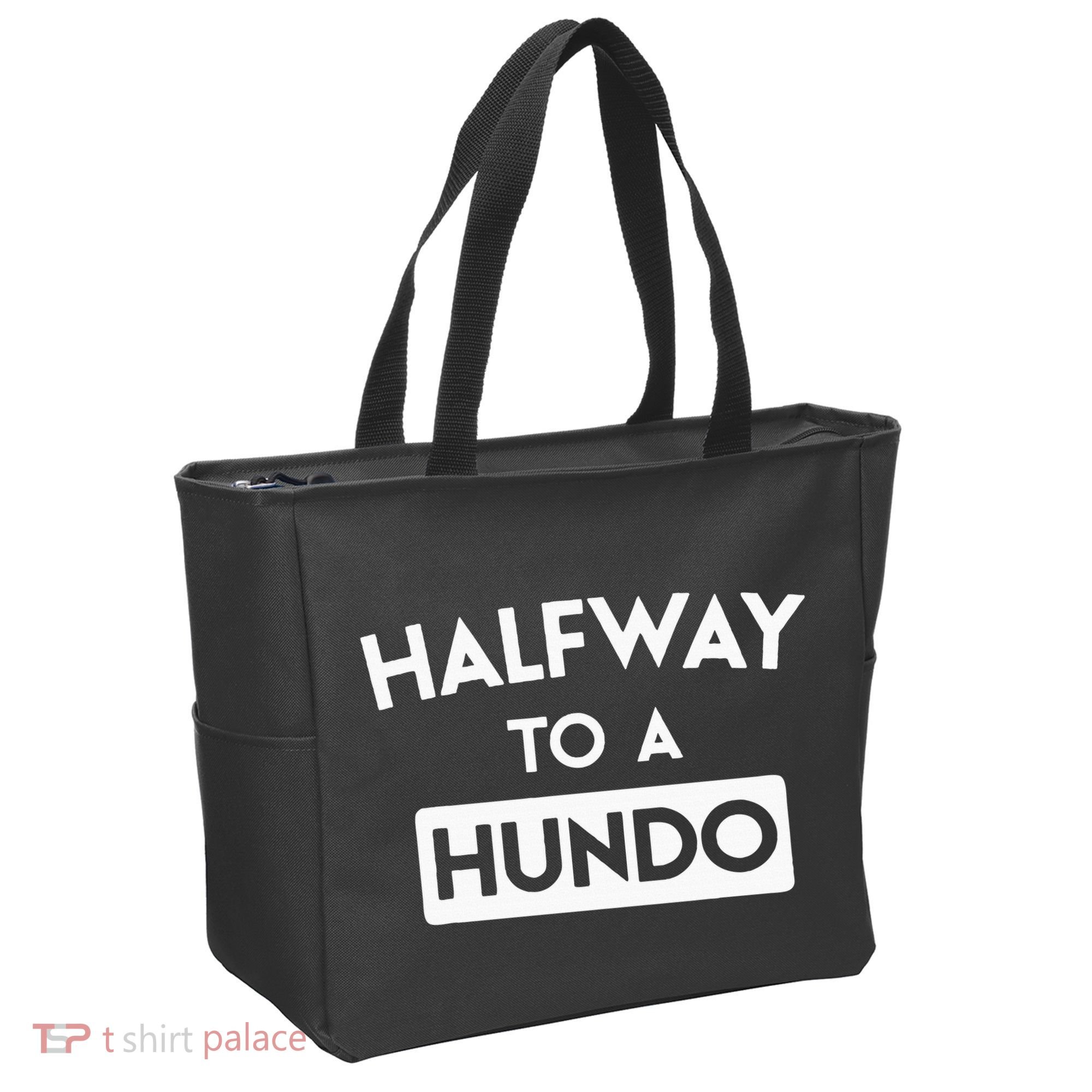 Simple Halfway To A Hundo Gag 50th Birthday Tote Bag