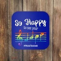 So Happy To See Your Face Back To School Funny Music Teacher Gift Coaster thumb 0
