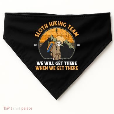 Sloth Hiking Tshirt, Sloth Hiking Team Tshirt TShirt USA-Made Doggie Bandana