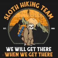 Sloth Hiking Tshirt, Sloth Hiking Team Tshirt TShirt USA-Made Doggie Bandana thumb 2