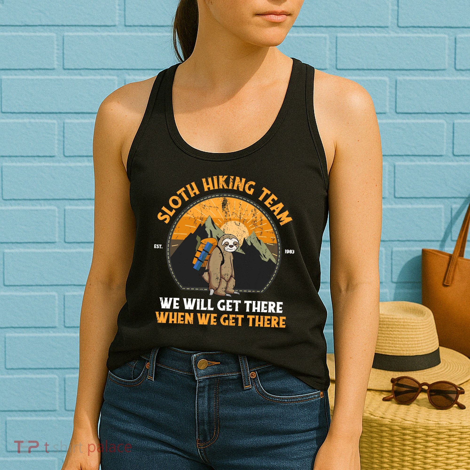 Sloth Hiking Tshirt, Sloth Hiking Team Tshirt TShirt Women's Tank Top