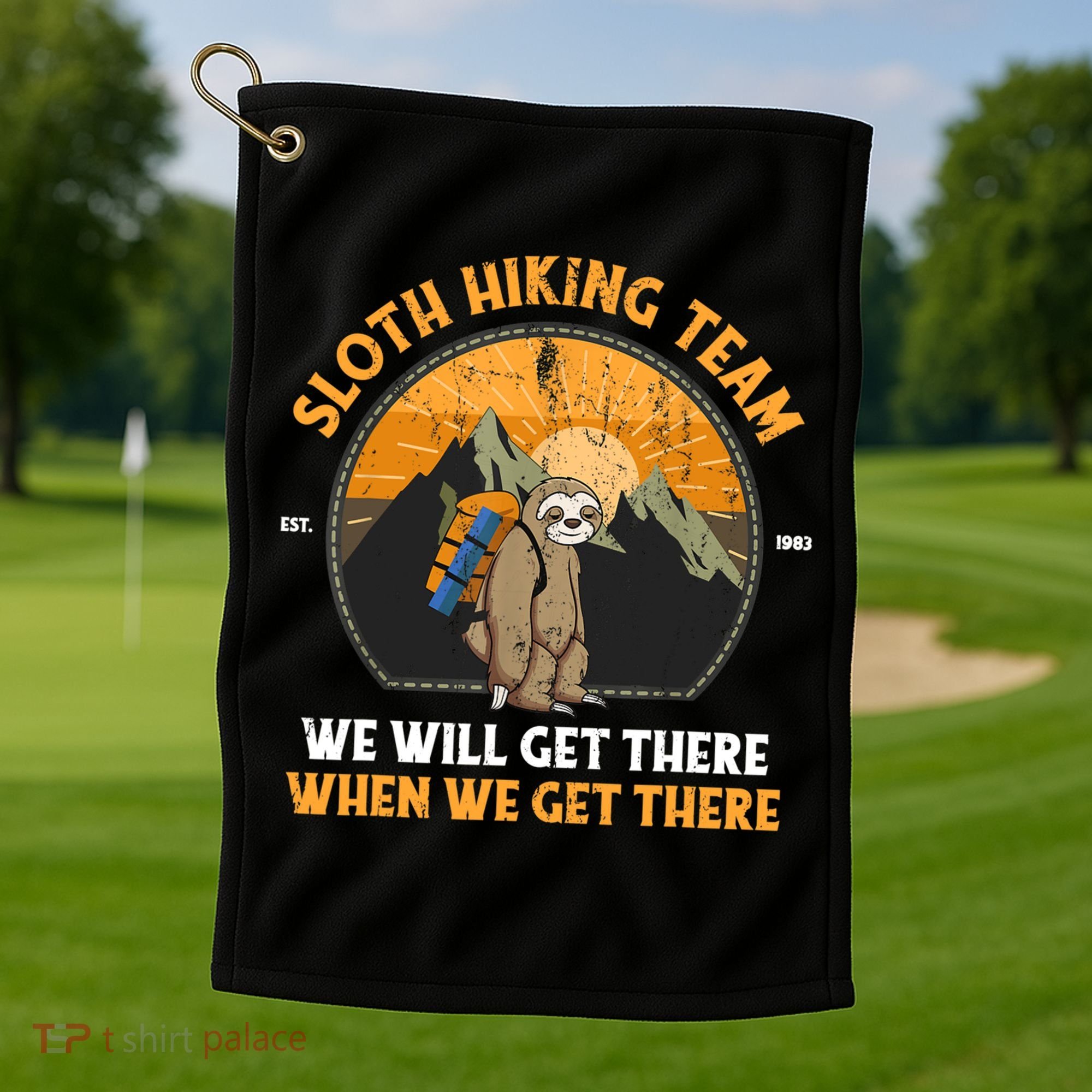 Sloth Hiking Tshirt, Sloth Hiking Team Tshirt TShirt Golf Towel