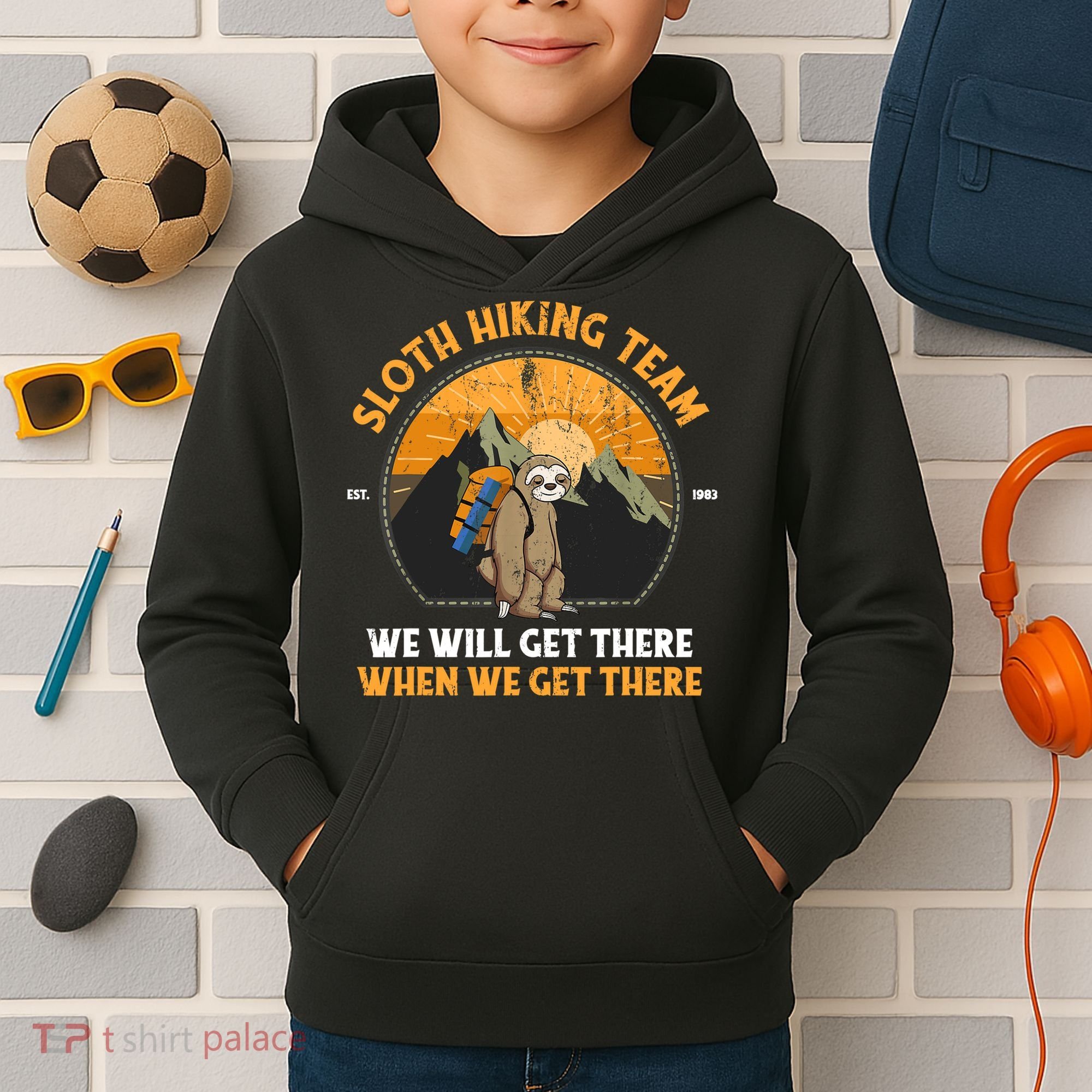 Sloth Hiking Tshirt, Sloth Hiking Team Tshirt TShirt Kids Hoodie