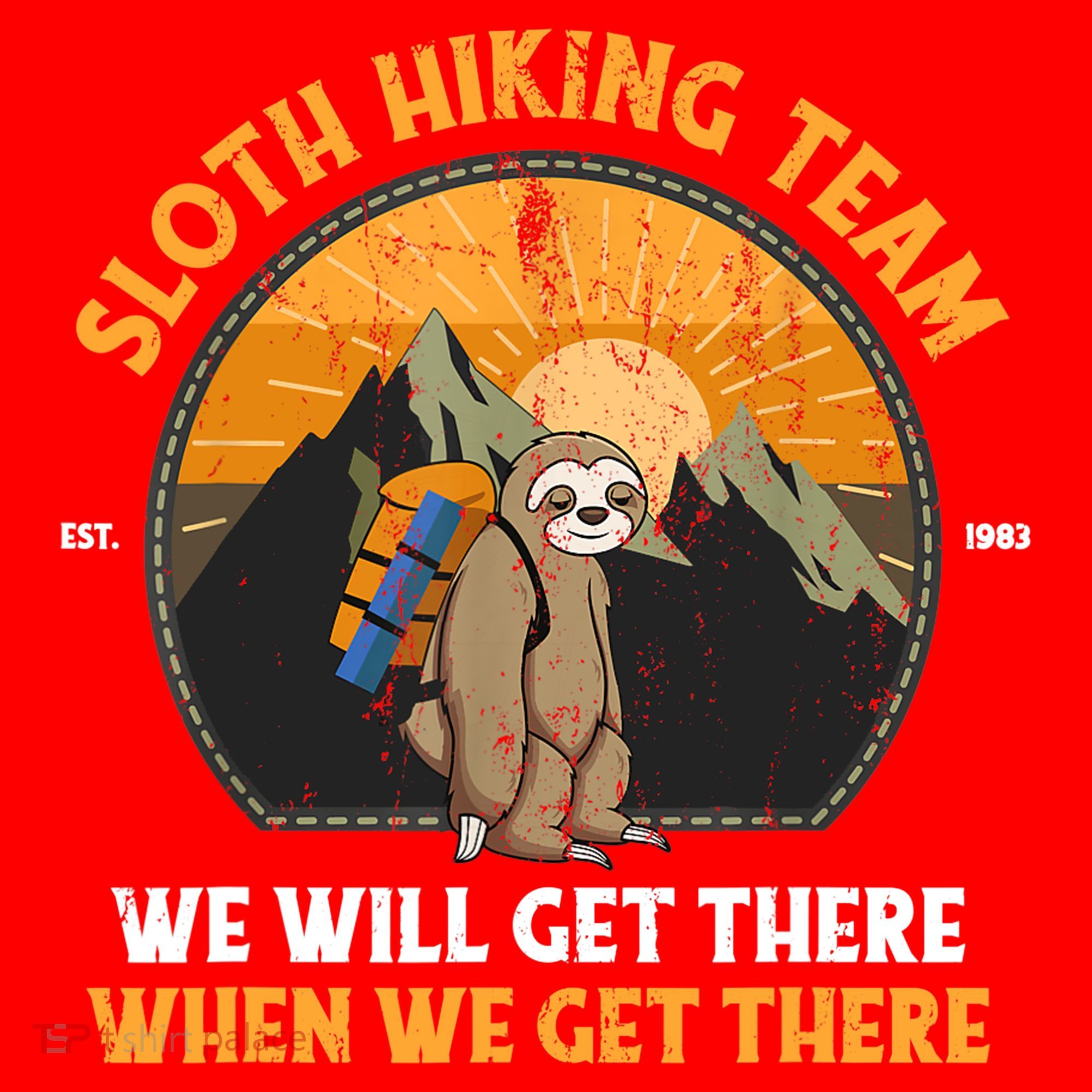 Sloth Hiking Tshirt, Sloth Hiking Team Tshirt TShirt Santa Hat