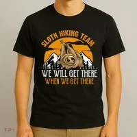 Sloth Hiking Team We Will Get There When We Get There T-Shirt thumb 3