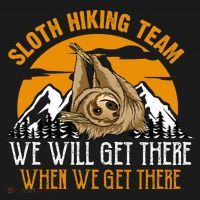 Sloth Hiking Team We Will Get There When We Get There Sustainable Bucket Hat thumb 2