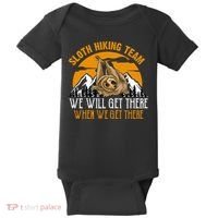 Sloth Hiking Team We Will Get There When We Get There Baby Bodysuit thumb 0