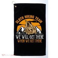 Sloth Hiking Team We Will Get There When We Get There Golf Towel thumb 0