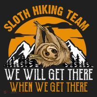 Sloth Hiking Team We Will Get There When We Get There Golf Towel thumb 3