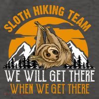 Sloth Hiking Team We Will Get There When We Get There Vector Backpack thumb 2