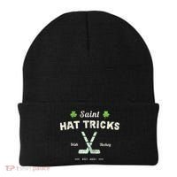 Saint Hat Tricks Funny St Patrick's Day Irish Hockey Club Gift Beanie thumb 0