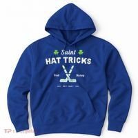 Saint Hat Tricks Funny St Patrick's Day Irish Hockey Club Gift Hoodie thumb 0