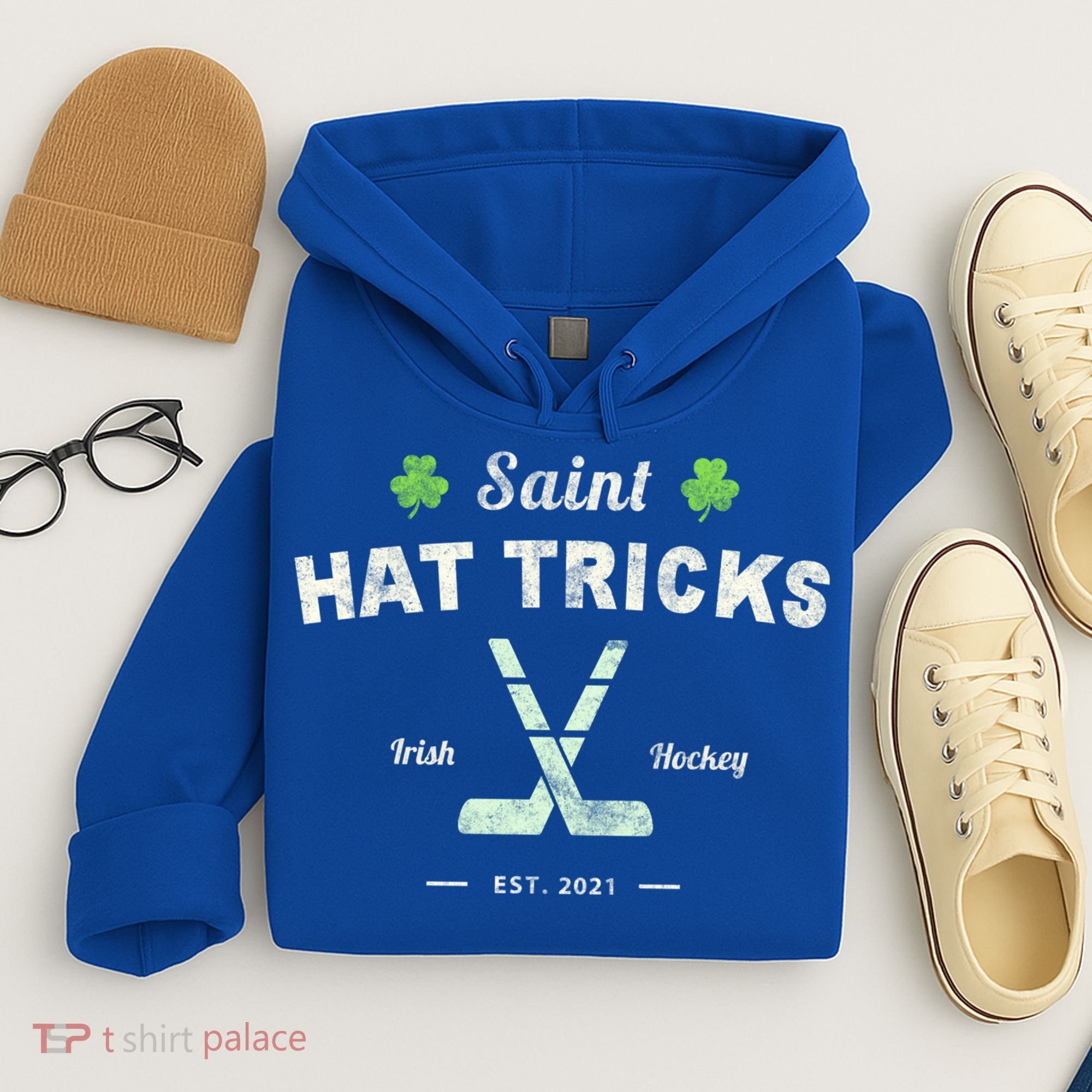 Saint Hat Tricks Funny St Patrick's Day Irish Hockey Club Gift Hoodie