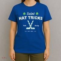 Saint Hat Tricks Funny St Patrick's Day Irish Hockey Club Gift T-Shirt thumb 4