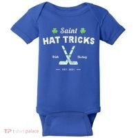 Saint Hat Tricks Funny St Patrick's Day Irish Hockey Club Gift Baby Bodysuit thumb 0