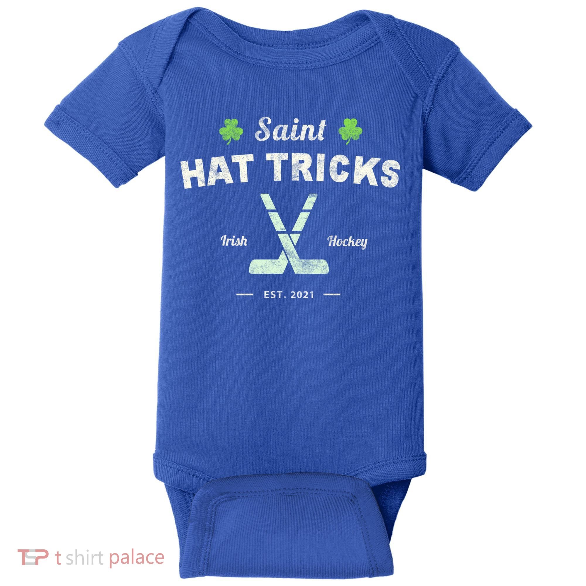 Saint Hat Tricks Funny St Patrick's Day Irish Hockey Club Gift Baby Bodysuit