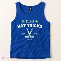 Saint Hat Tricks Funny St Patrick's Day Irish Hockey Club Gift Tank Top thumb 2