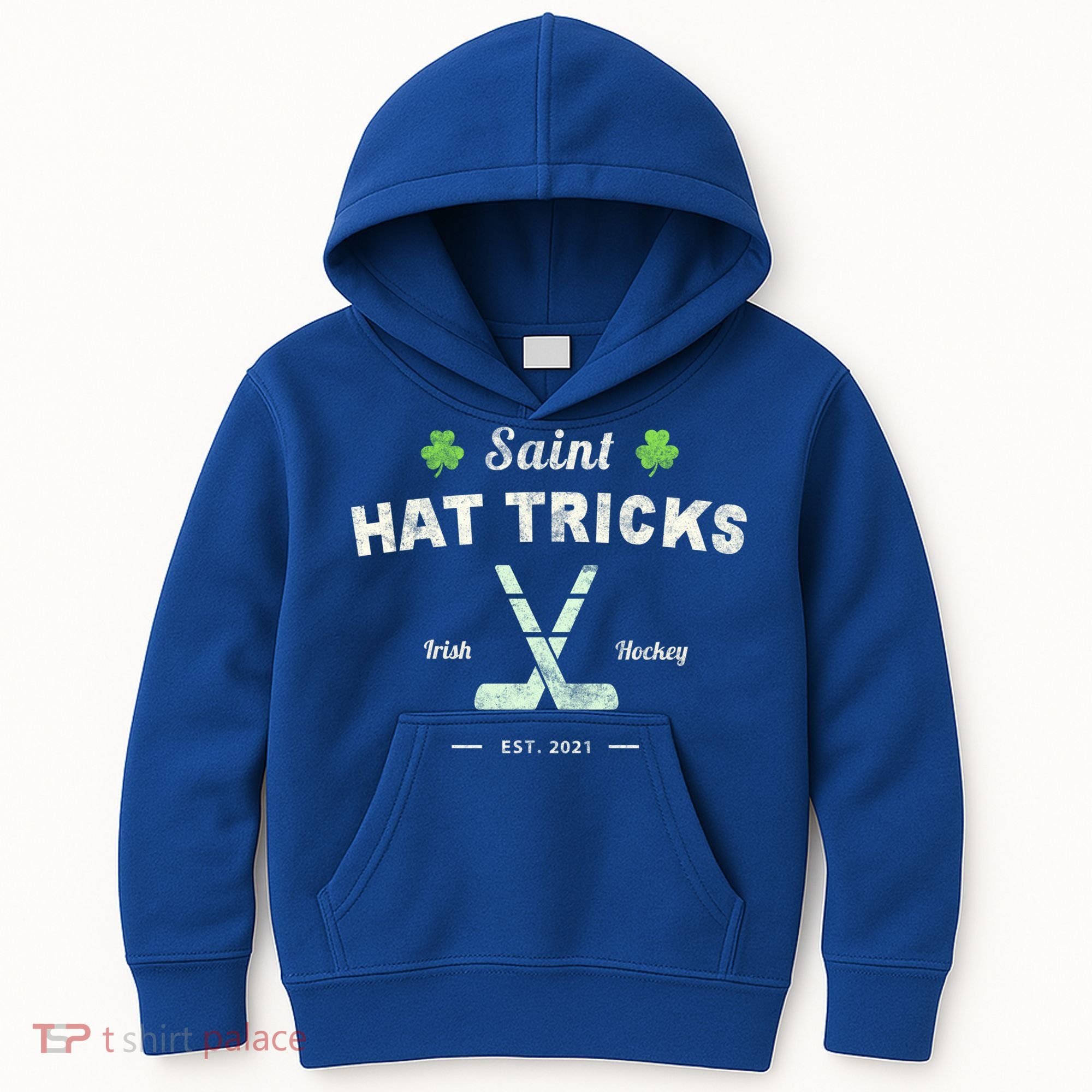 Saint Hat Tricks Funny St Patrick's Day Irish Hockey Club Gift Kids Hoodie