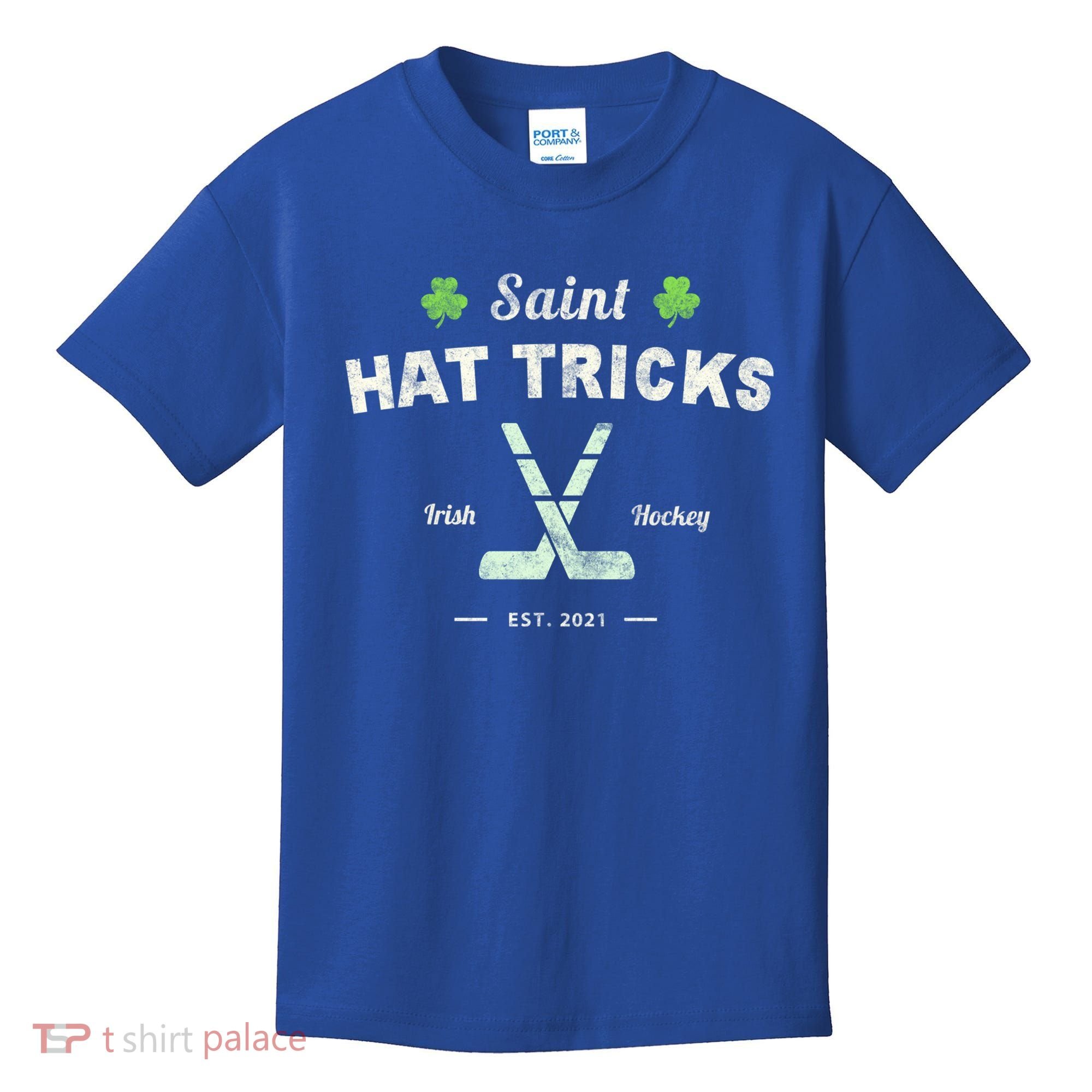 Saint Hat Tricks Funny St Patrick's Day Irish Hockey Club Gift Kids T-Shirt