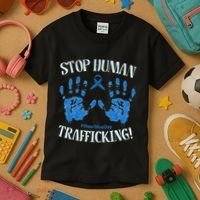 Stop Human Trafficking Awareness Month January 11 Costume Kids T-Shirt thumb 3