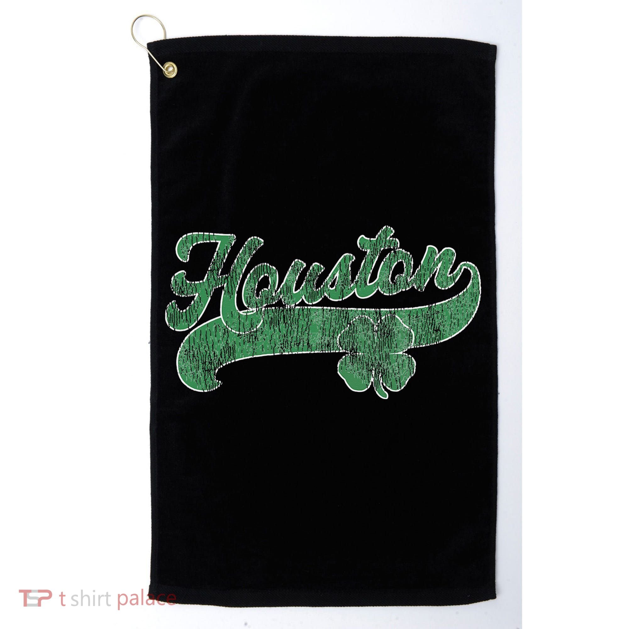 Shamrock Houston Texas Irish St. Patrick's Day Golf Towel