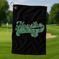Shamrock Houston Texas Irish St. Patrick's Day Golf Towel thumb 1