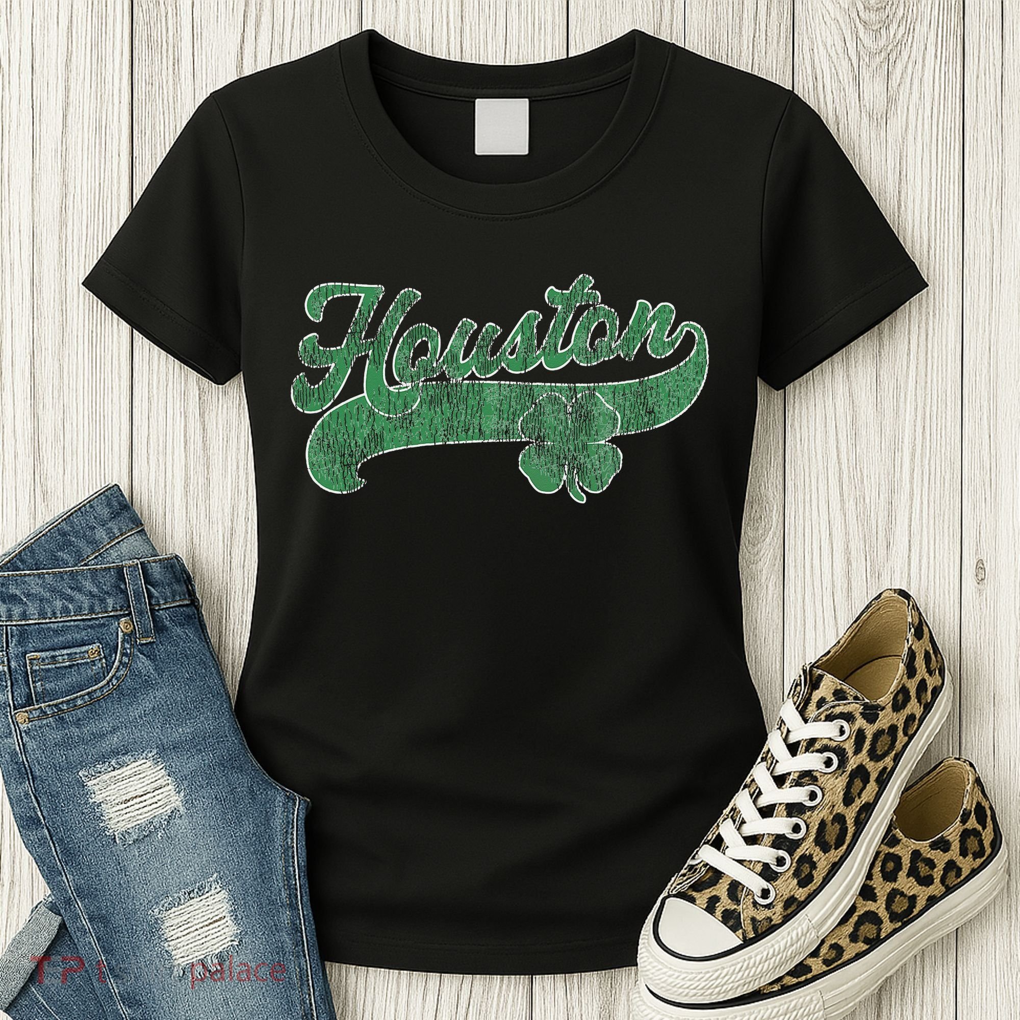 Shamrock Houston Texas Irish St. Patrick's Day Women's T-Shirt