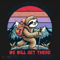 Sloth Hiking Team Hiking Gifts Funny Sloth Polo thumb 3