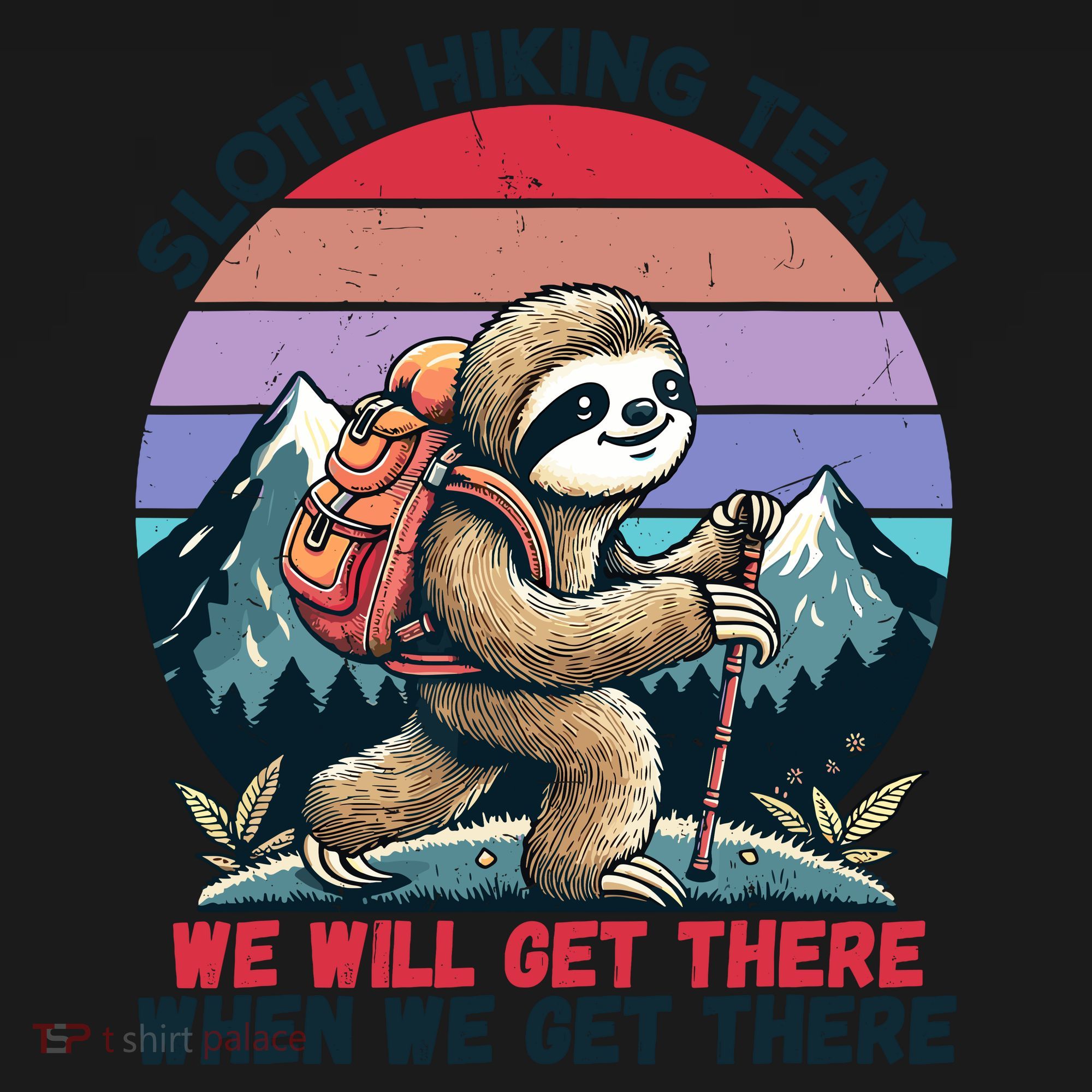 Sloth Hiking Team Hiking Gifts Funny Sloth Mousepad