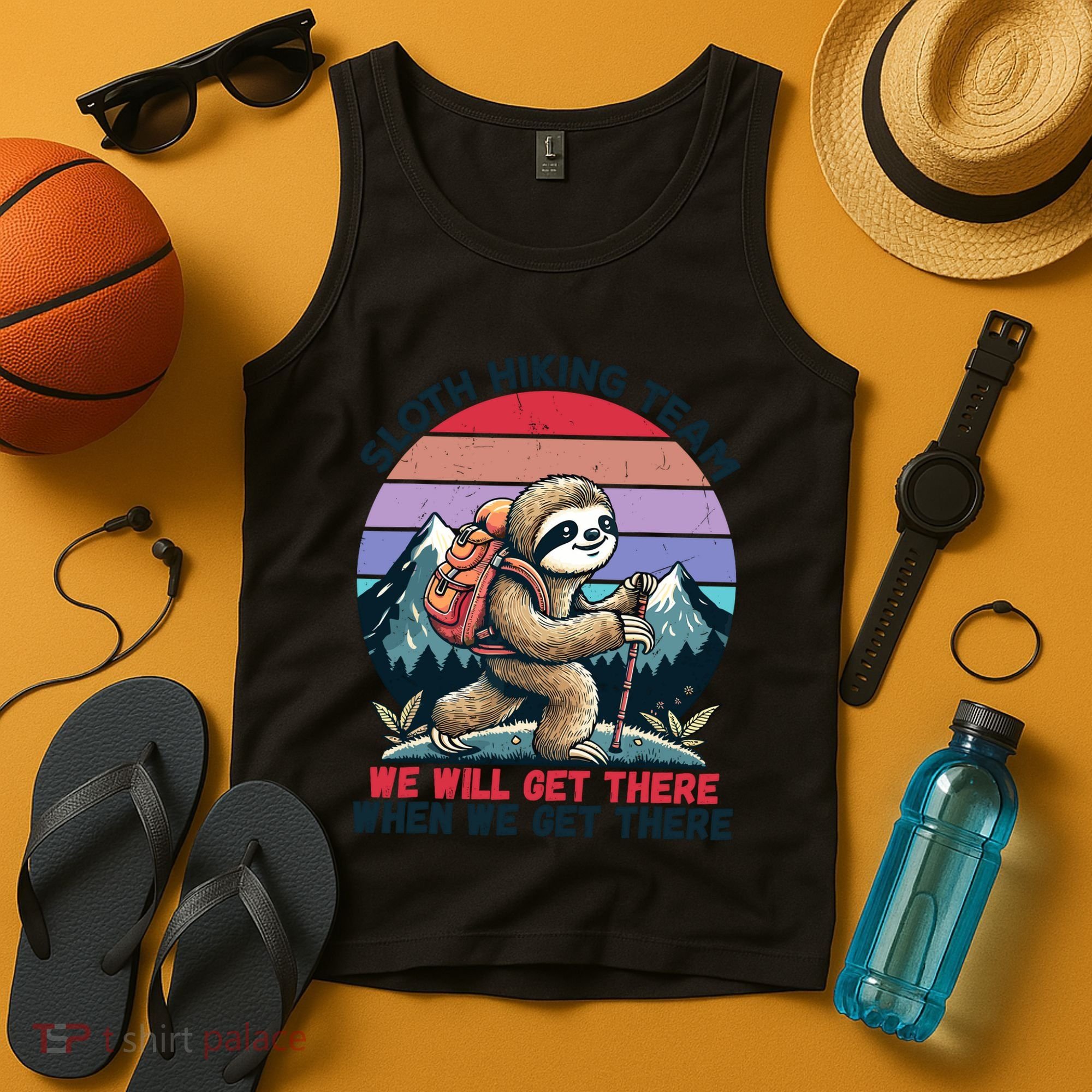 Sloth Hiking Team Hiking Gifts Funny Sloth Tank Top
