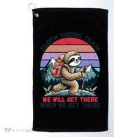 Sloth Hiking Team Hiking Gifts Funny Sloth Golf Towel thumb 0