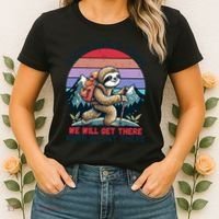 Sloth Hiking Team Hiking Gifts Funny Sloth Women's T-Shirt thumb 2