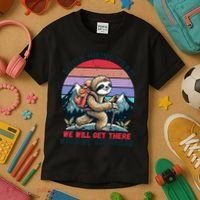 Sloth Hiking Team Hiking Gifts Funny Sloth Kids T-Shirt thumb 3
