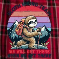 Sloth Hiking Team Hiking Gifts Funny Sloth Men's Flannel Plaid Pajama Pants thumb 2