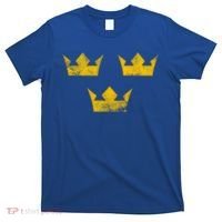 Sweden Heritage Tre Kronor Three Crowns Vintage Sverige Gift T-Shirt thumb 0