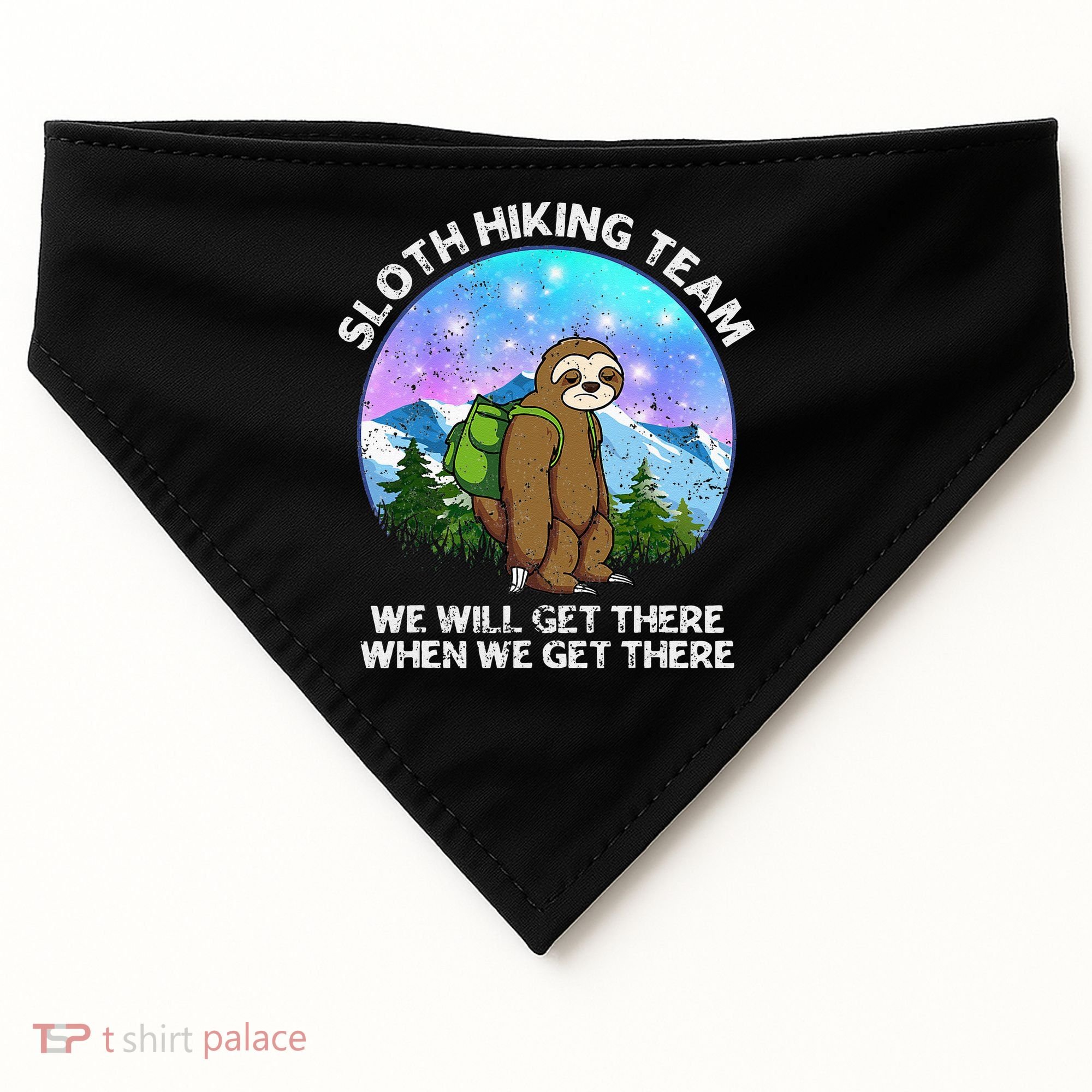 Sloth Hiking Team Funny Sloth Hiking Lover USA-Made Doggie Bandana